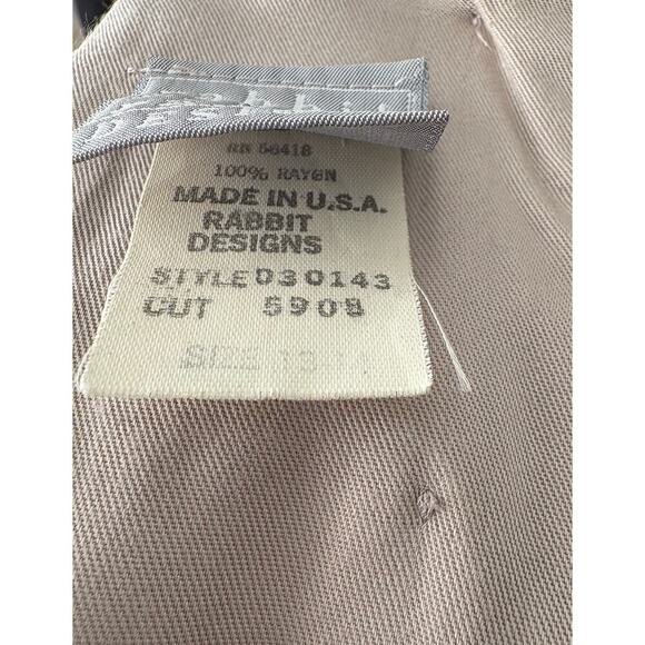 Vintage Rabbit Rabbit Rabbit Designs Taupe Dress – Equestrian Womens Size: 13/14 - Picture 3 of 4